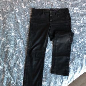 MEXX Slim Jeans, black, slightly shiny stylish